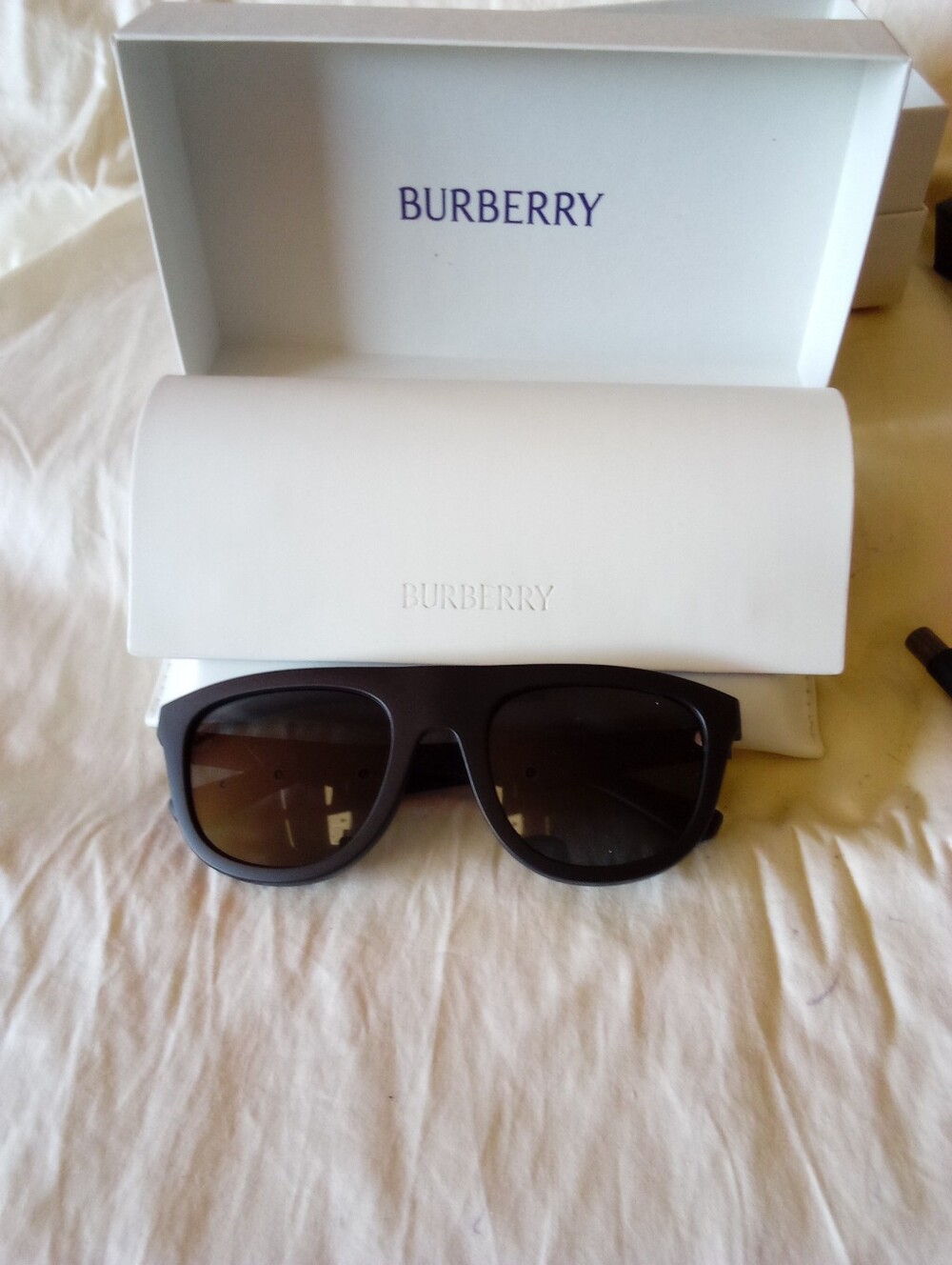 NEW BURBERRY BE4459U 300187 Black Grey Square Sunglasses 55mm - Picture 2 of 3